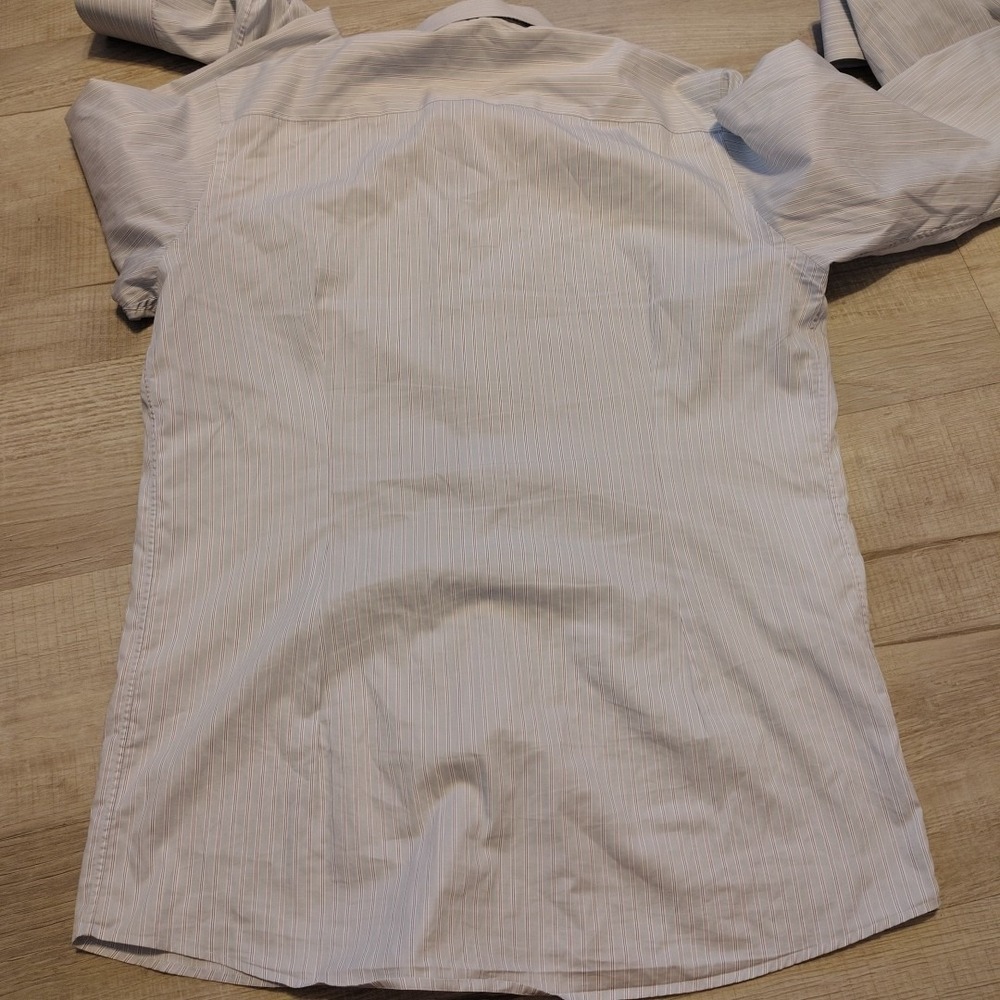 eton contemporary 16.5 42 Dress Shirt‎ Long Sleeve Striped Light Blue  Oxford - Picture 3 of 7